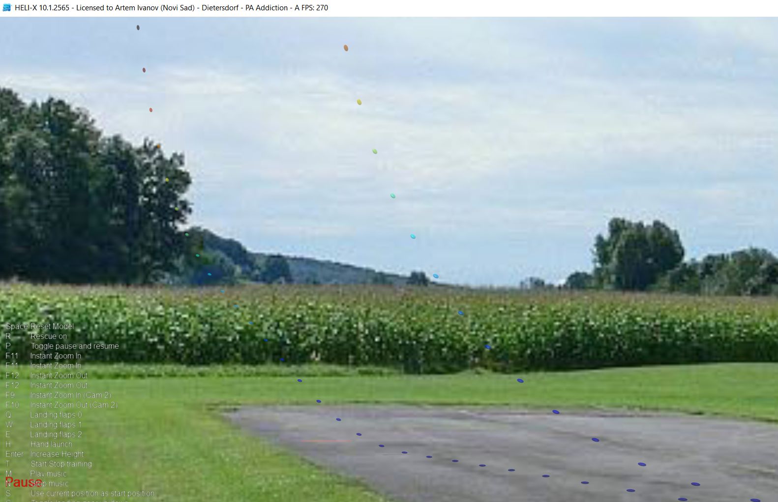 Two tries - plane just flies away. You can see the flight path and position pointer below.